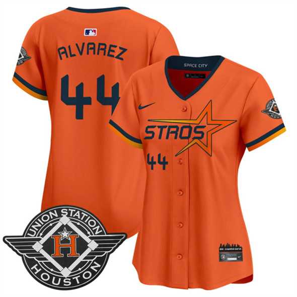 Womens Houston Astros #44 Yordan Alvarez Orange 2025 City Connect Limited Stitched Jersey Dzhi